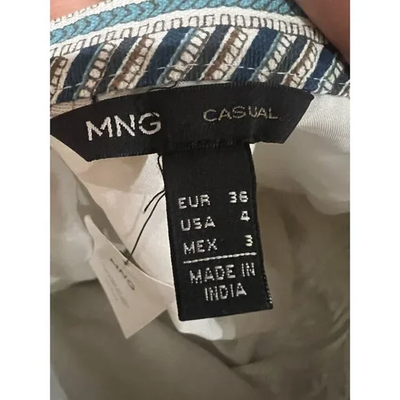 MNG Casual Skirt WOMEN 4/EUR 36 Multicolor Rosita Woven Embellished Beaded Sequi - Picture 6 of 6